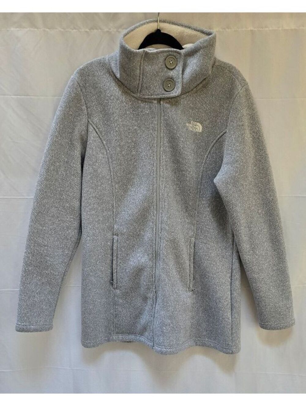 The North Face Women’s XL Gray Sweater Fleece Full Zip Jacket High Collar